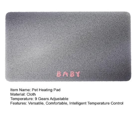 Heated Pet Pad 9 Temperature Adjustable Electric Heated Cat Bed Waterproof Pet
