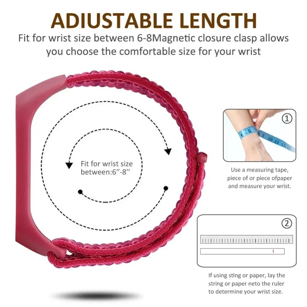 Nylon Loop Strap for Xiaomi Mi Band 9 8 7 6 5 4 3 Breathable Wristband Smartwatch Bracelet Sports Pulsera Watchband Miband 9 NFC