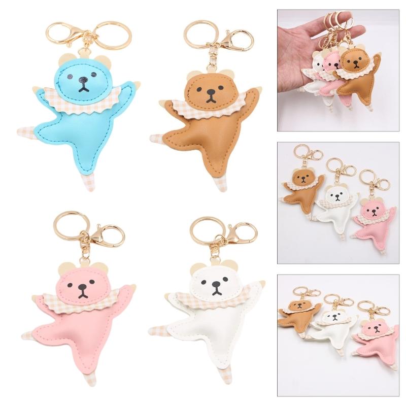 Ballet Dancing Bear Keychain Playful Ballet Bear Keychain Pendant Accessory for Adding Charm To Your Style