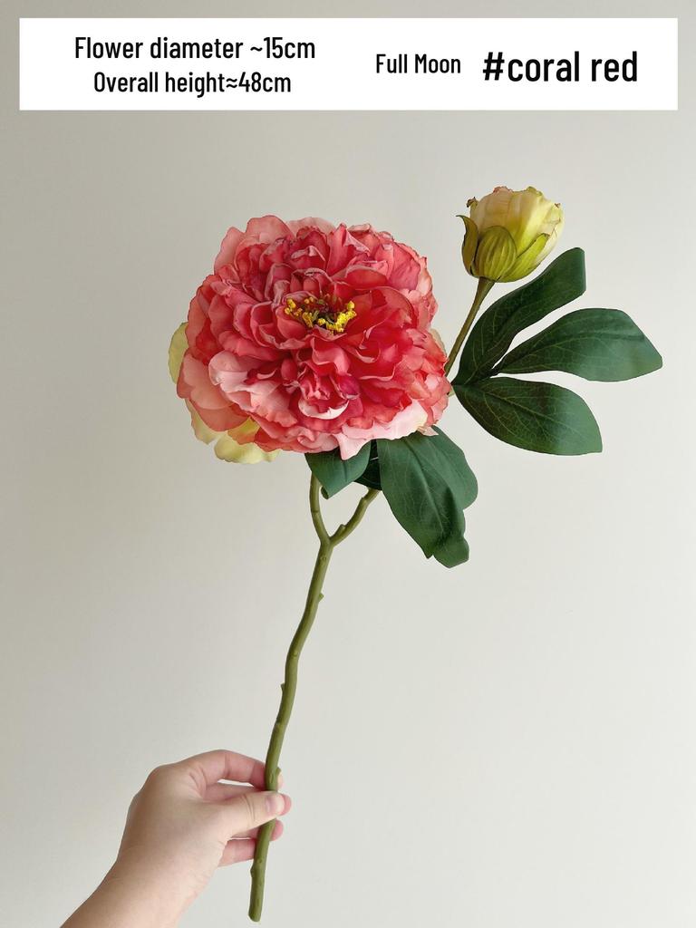 High-Quality Burnt Edge Silk Peony - Artificial Flower for Home Decor & Photography