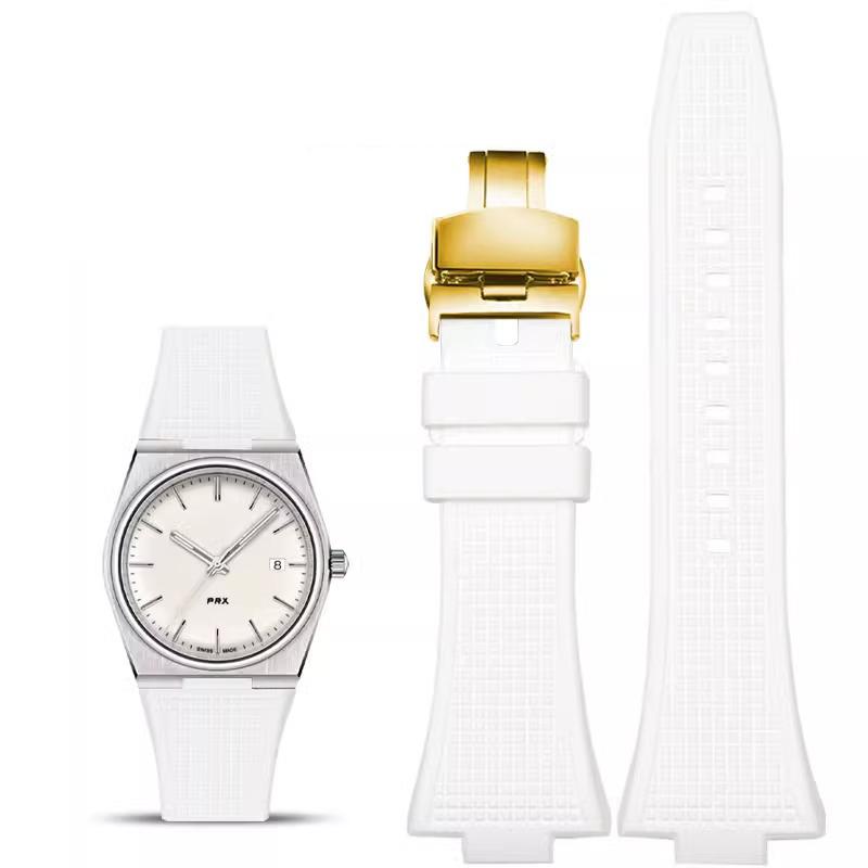 Watchband For Tissot PRX Series Super Player T137.407/T137.410 wristband Butterfly Buckle Men's High quality Watch Strap 26*12mm