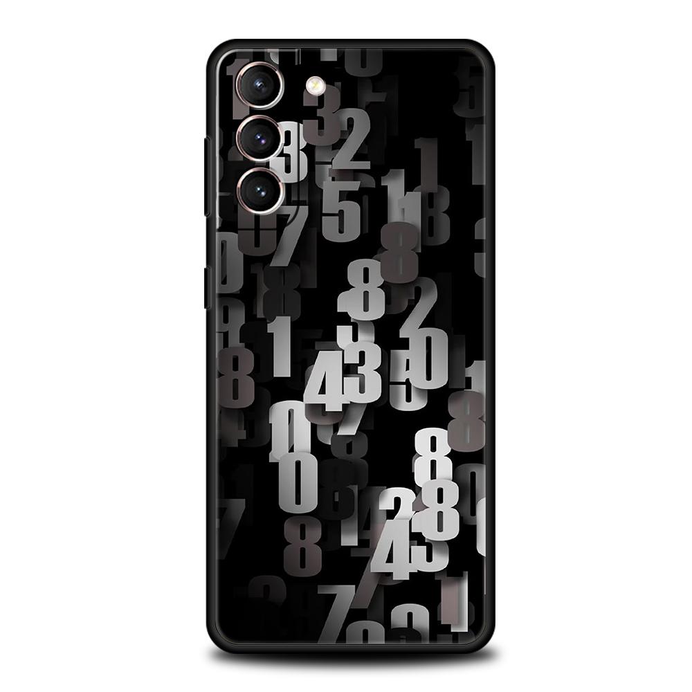 

Phone Case Cover for Samsung Galaxy S25 Edge S24 S23 S22 S20 S21 FE Ultra S10 S10E Plus 5G Soft TPU Capas Number Pattern Capas Samsung S20Plus