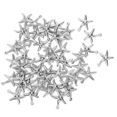 50pcs Small Ocean Jewelry Hollow Double Sided Ocean Starfish Pendant  Jewelry Making