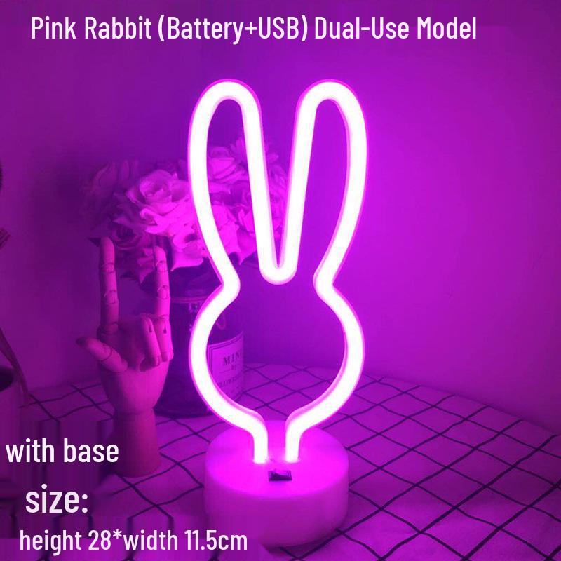 Lumière LED Néon Cactus & Flamant Rose pour Décorations de Fêtes