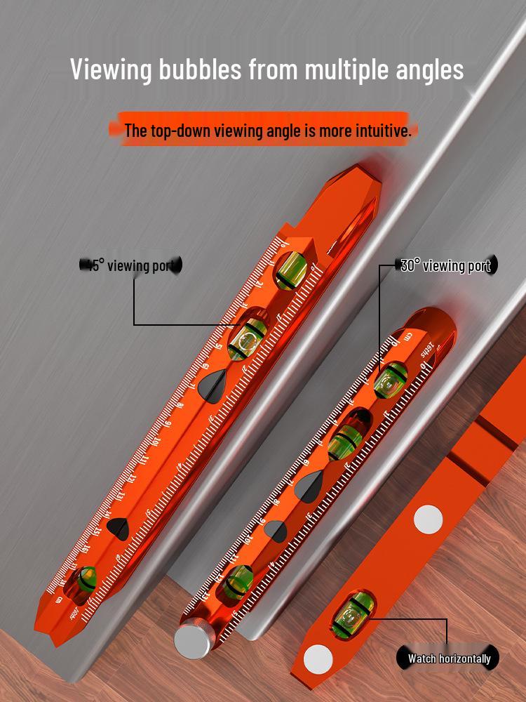 Magnetiskt minivattenpass med hög precision: Bärbart verktyg av industriell kvalitet i aluminium