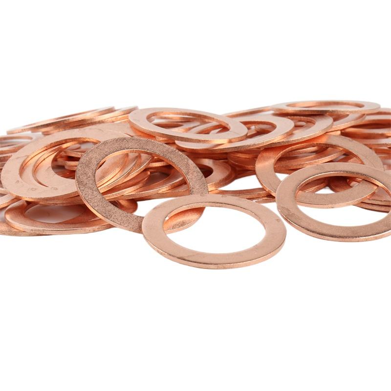 21-60mm IDxOD To H- 1.0mm 1.5mm 2.0mm Thickness99.9% Copper Flat Washer For Boat Car High Temperature