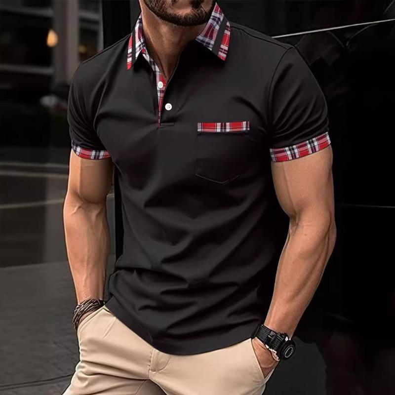 Summer Men's Button-pocket Henry Collar Sports Polo Shirt