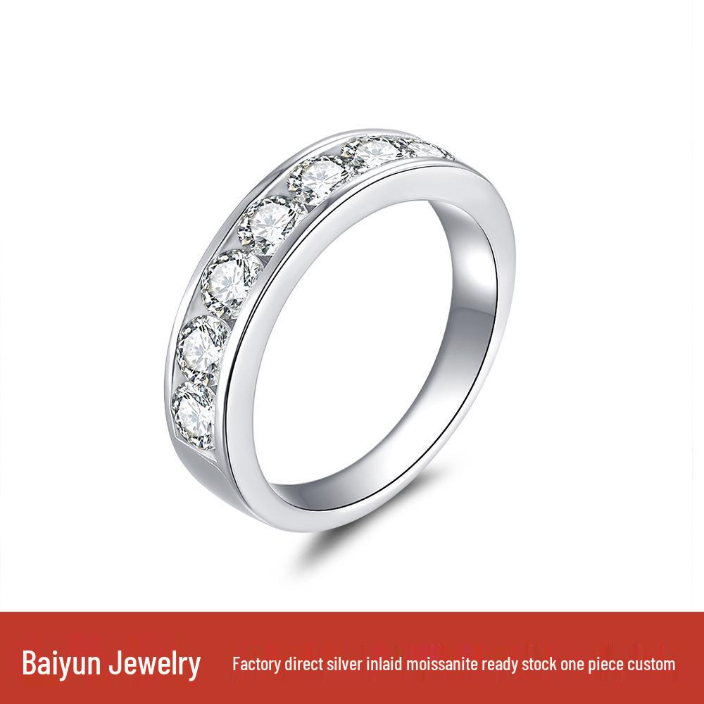 Elegant Women's Moissanite Ring in 925 Sterling Silver and Gold-Plated Finish