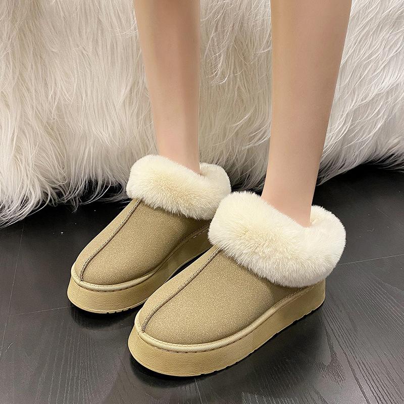 thick-soled warm snow boots women's winter thickened fluffy mouth comfortable student casual cotton shoes