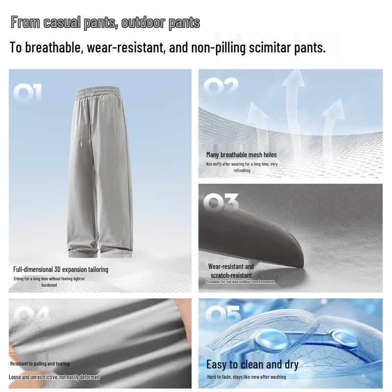 JEEP Men's Summer Breathable Mesh Straight-Leg Casual Pants