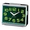 MAG Alarm Clock, Table Clock, Analog, Easy To Read, Silent, Continuous Second Hand, Electronic Sound, Alarm, Snooze, Light, Silver, Good Morning No.