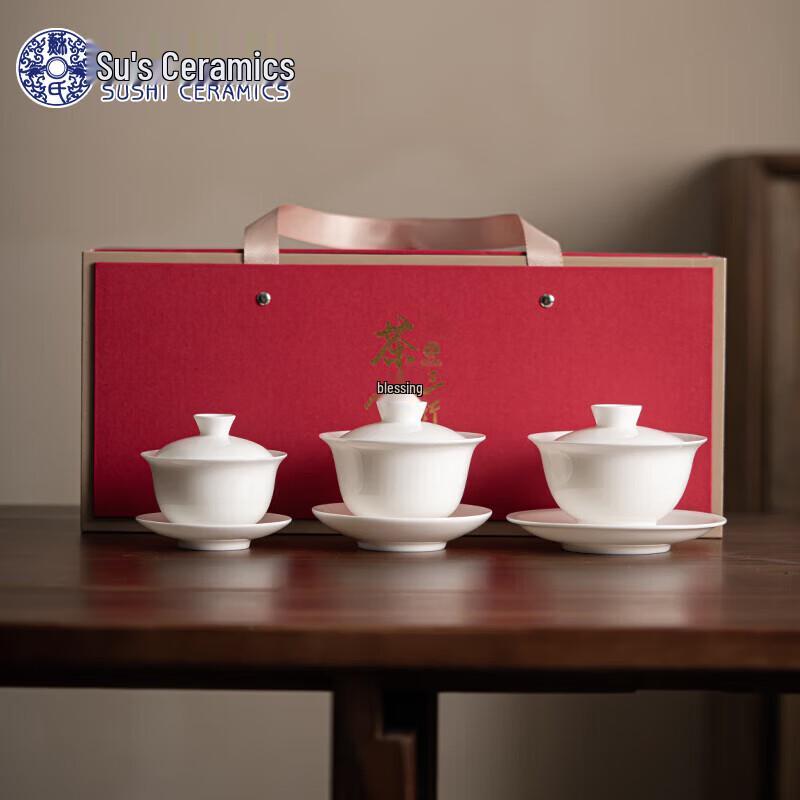 Sushic White Porcelain Sancai Teacup