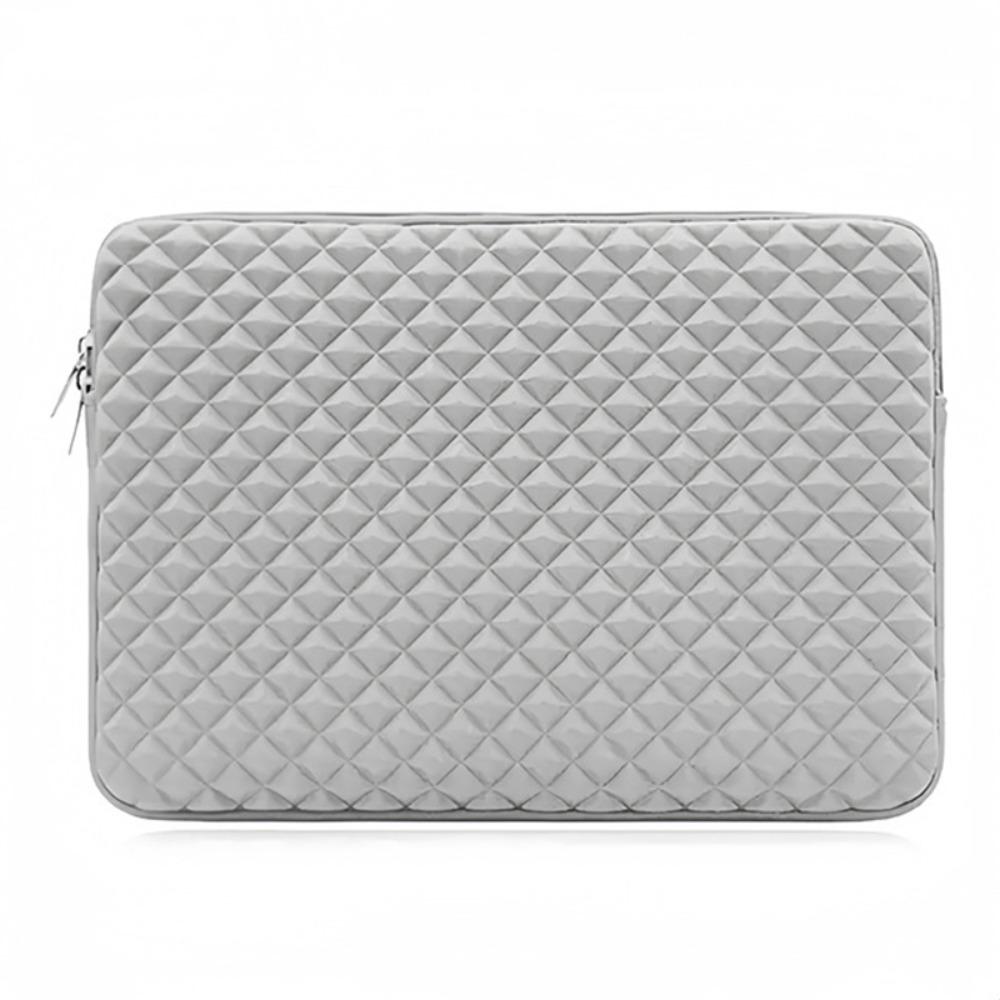 Grid Texture Laptop Portable Sleeve Shockproof Waterproof Notebooks Protective Bag Simple Lining Laptop Sleeve Bag серый