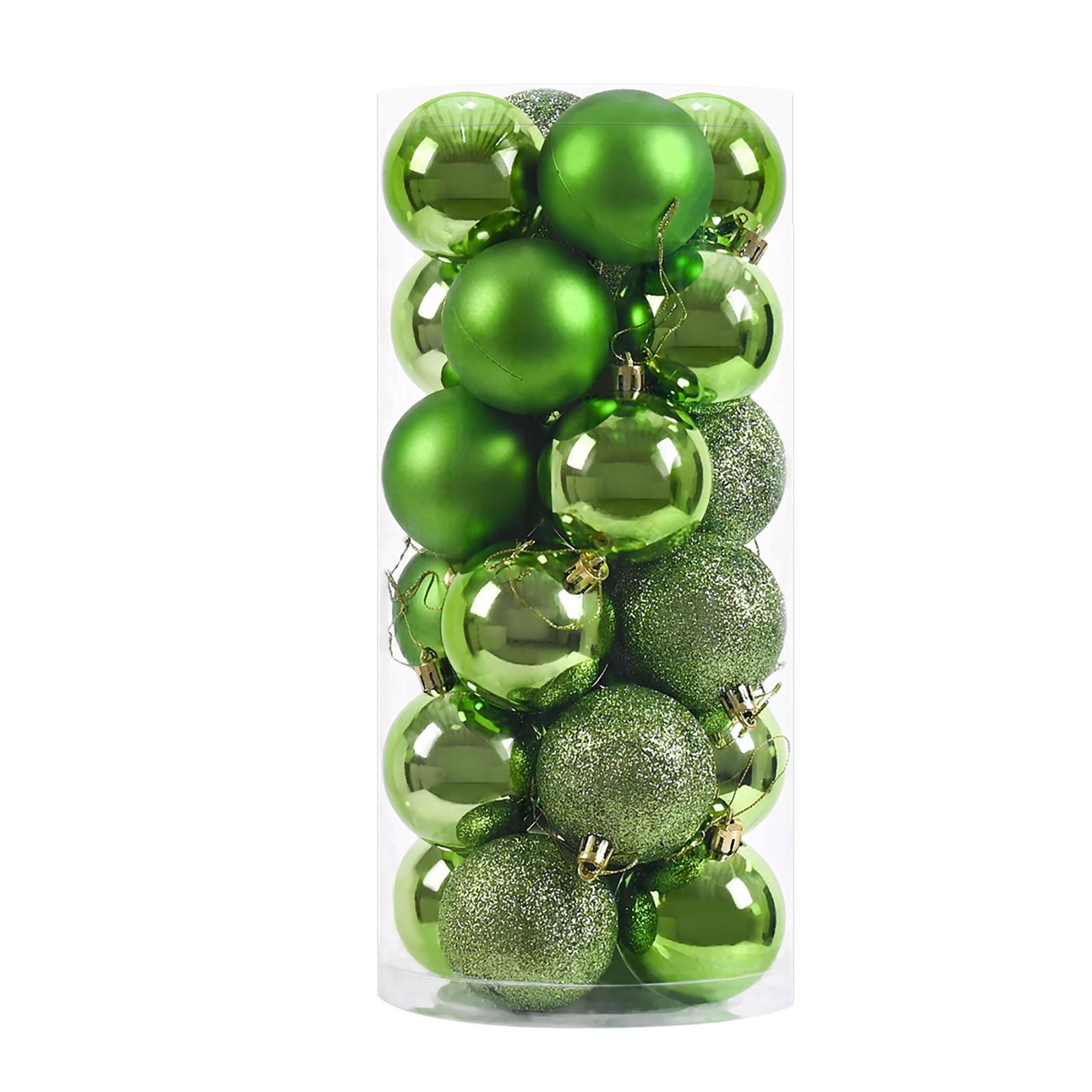

24PCS Christmas Ball Xmas Tree Glitter Balls Hanging Baubles Decor 8CM bud зеленый