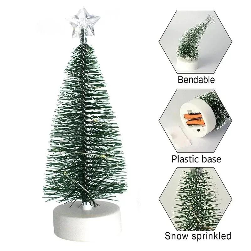 Mini LED1-20PCS Christmas Tree Desktop Tabletop Artificial Xmas Tree Holiday Party Home Office Decoration