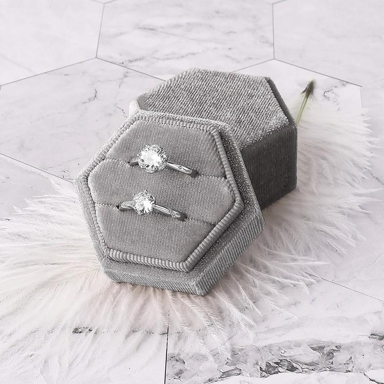 Flannel Hexagonal Jewelry Box for Bracelets and Rings