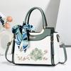 National Style Embroidered Womens Handbag Large Capacity Single Shoulder Bag Fashion PU Leather Crossbody Bag Casual Tote Bag