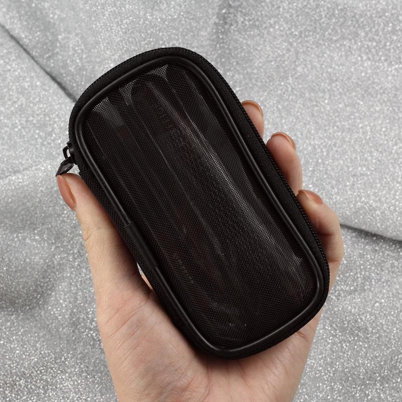 Kompaktní 8dílná cestovní sada štětců na make-up se štětinami ze zvířecích chlupů a krátkými rukojeťmi