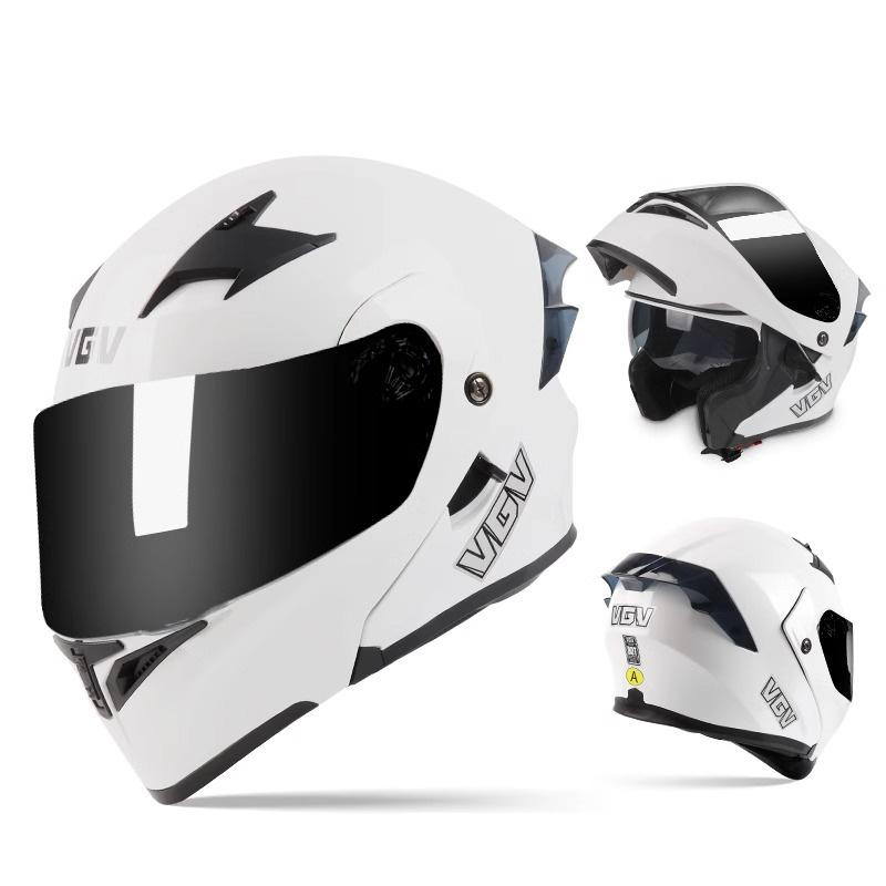 VGV Double Lens flip up helmet Openable motorcycle helmet Various Tinted Lens Sun protection glare and UV rays Modular cycling