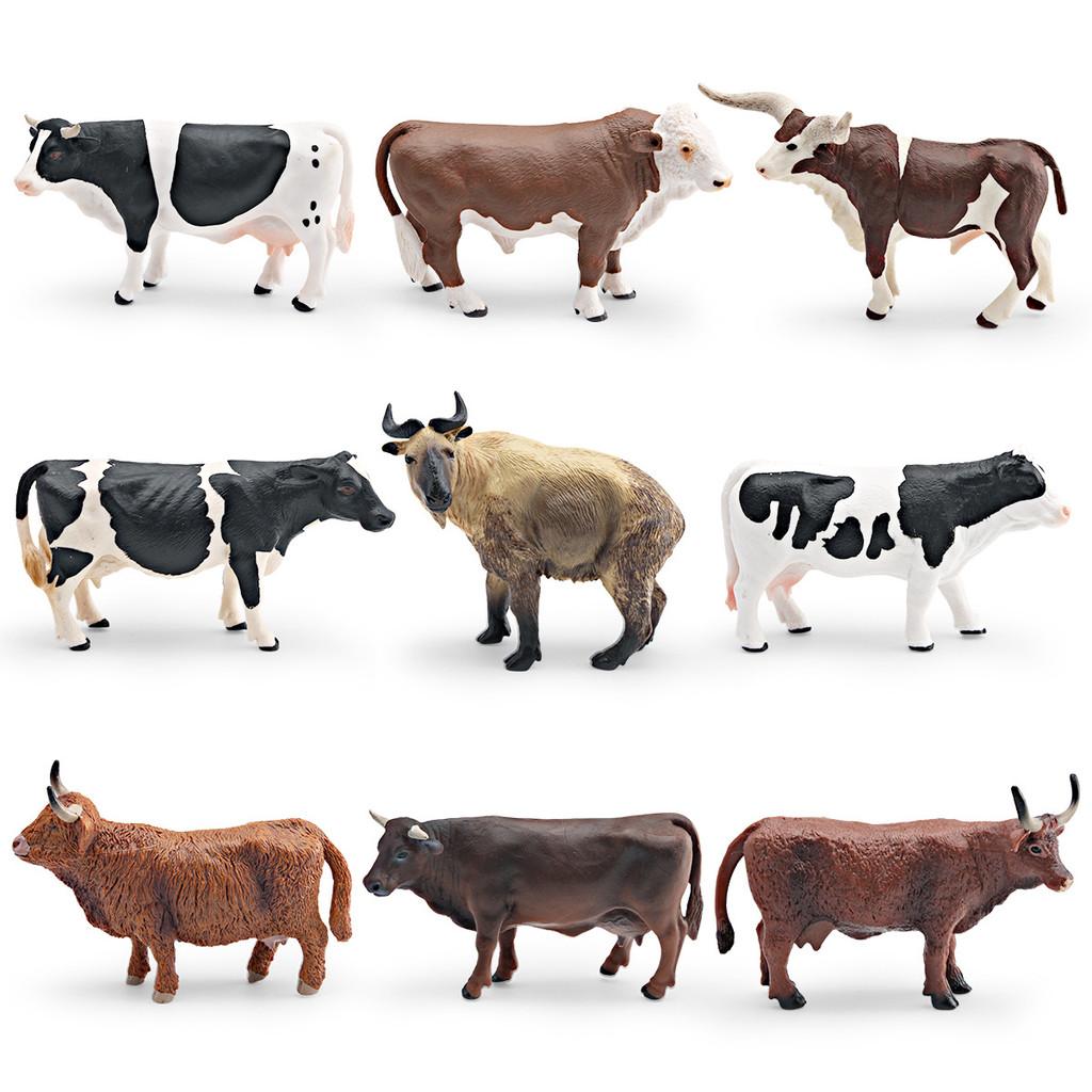 Pvc Farm Cow Long Horned Bull Yellow Cattle Model For Kids Learning Toy And Home Decoration