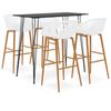 Day and Night - Day and Night High Table and Bar Stools 5 Pieces Black and White