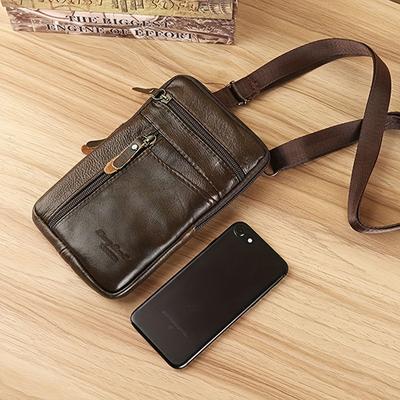 Borsa Piccola a Tracolla Estiva, Leggera e Portatile, Borsa a Spalla Multifunzionale per Uomo, Custodia Compatta in Pelle per Telefono
