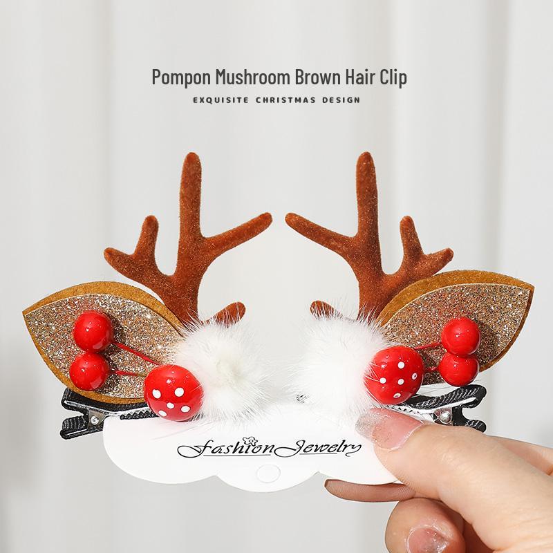 Festive Antler Hair Clip - Cute Christmas Headwear for Adults & Kids