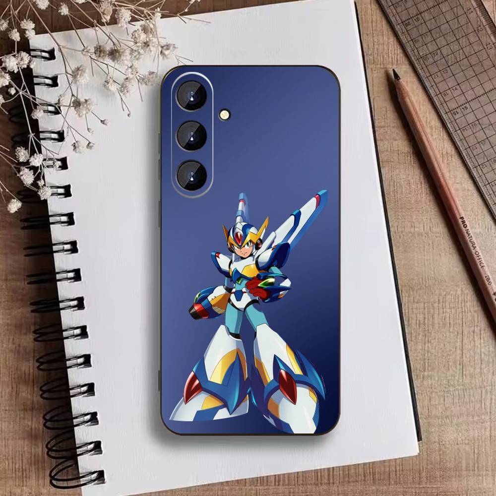 H-Mega Man Anime Phone Case For Samsung Galaxy A73,A21s,A22,A31,A52,A53,A71,A41Soft Black Shell