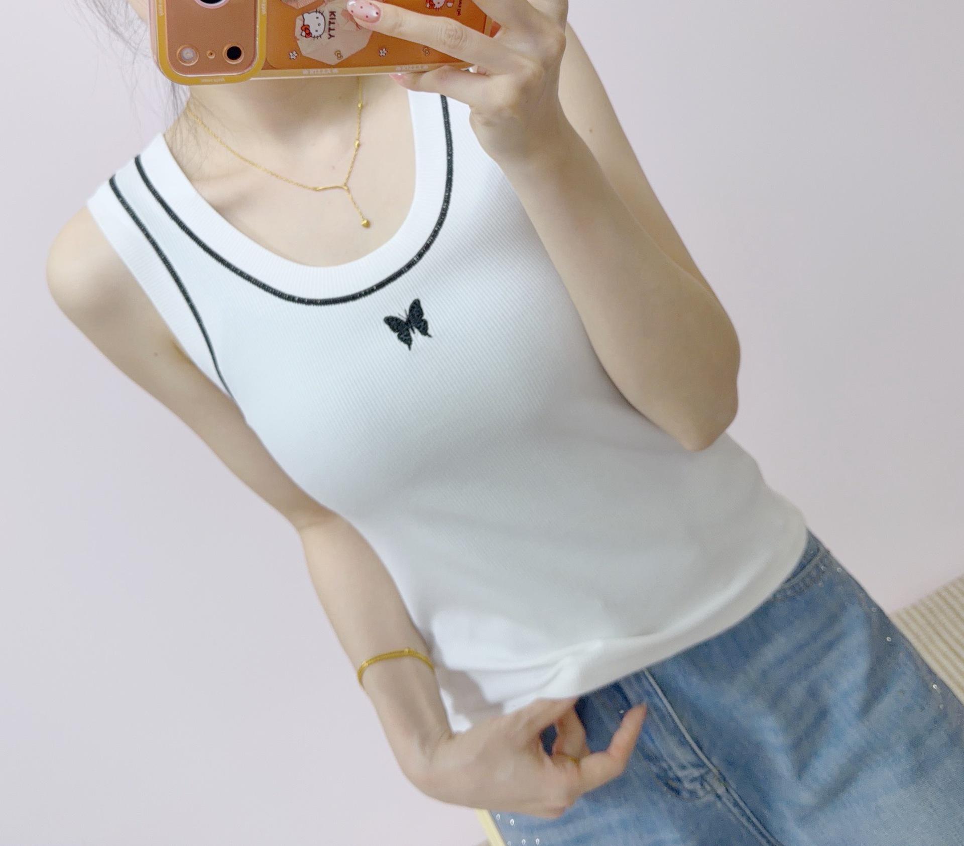

2026 Spring/Summer Casual Sleeveless Round Neck Vest - Pure Color Outerwear 050 M (90-112 lbs) белый