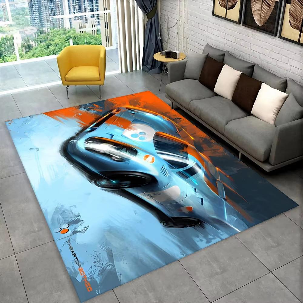 Racing Sports Car Area Rug Large,Carpet Rug for Home Living Room Bedroom Sofa Doormat Decor,Kid Paly Kitchen Non-slip Floor Mat