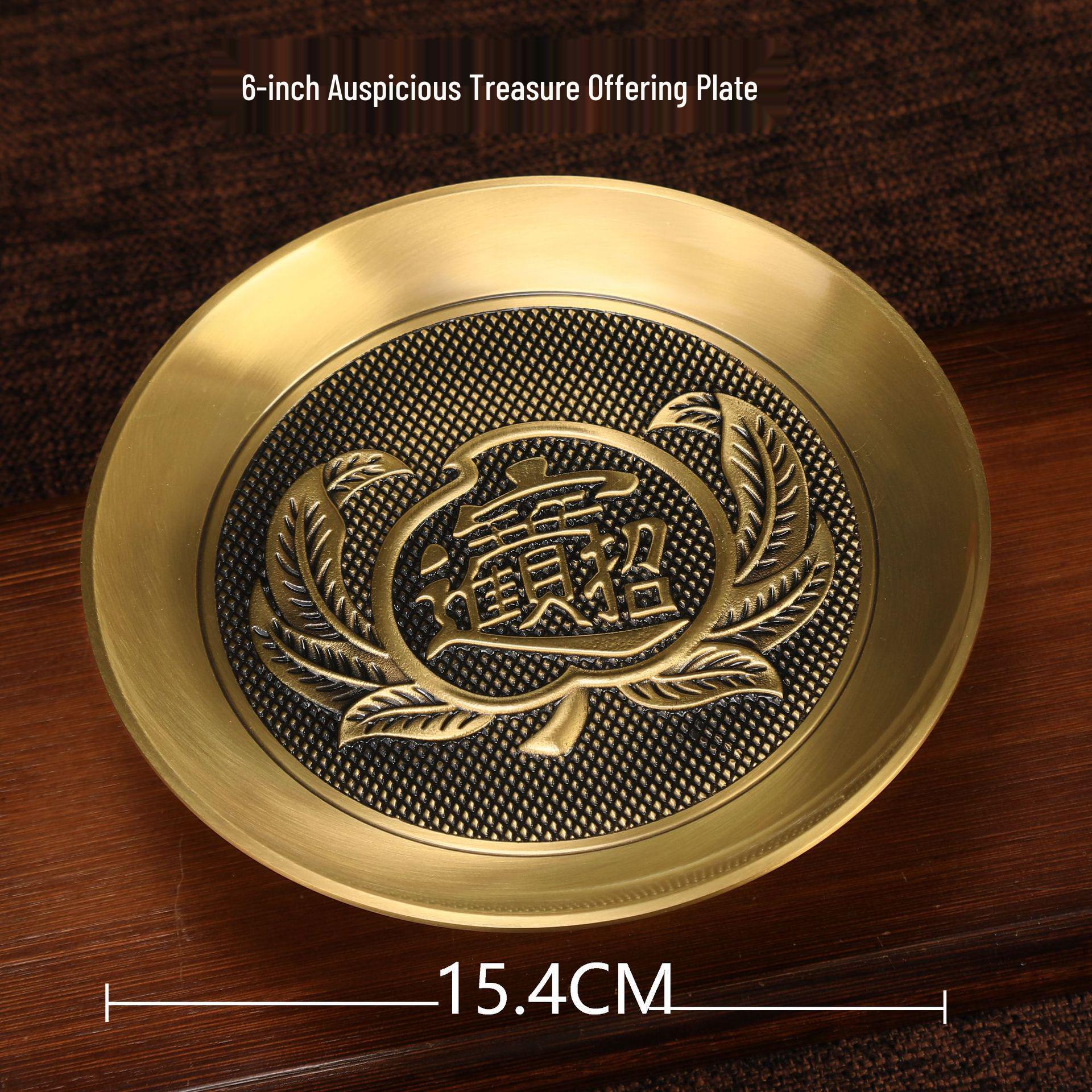 Brass Wealth-Attracting Fruit Offering Plate for Buddha or Guanyin Altar