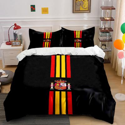 Vertical Stripes and Emblem. Bedding Sets Duvet Cover Sets Duvet Covers Pillowcases(1*Duvet Cover 2*Pillowcases Without Duvet Insert)