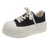 British style leather thick-soled casual little white shoes women's 2025 spring new round head lace-up versatile soft sole heightening board shoes