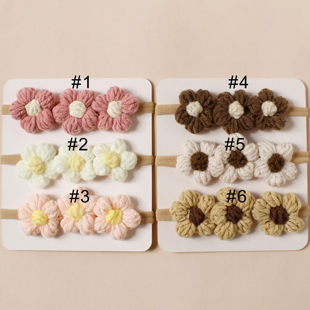 Gestricktes Stirnband mit Blumenanhänger für 100-Tage-Fotografie Weich und sicher Atmungsaktiver Babyschmuck Requisiten für Fotoshootings