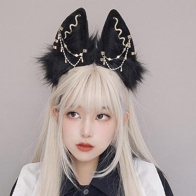 Gothic Headband Students Live Broadcast Hairband Foxes Ear Hair Hoop Colorful