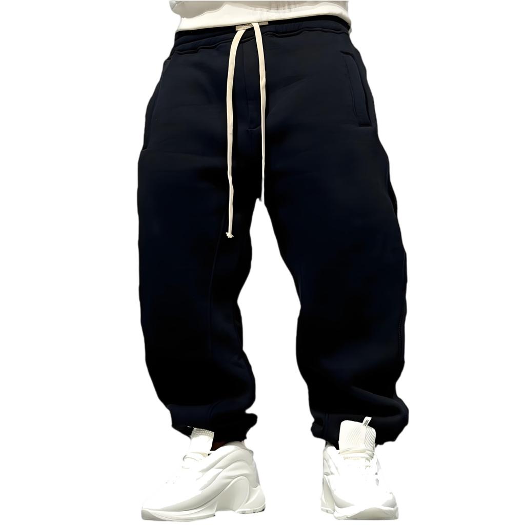 Men's Color Thickened Sports Sweatpants And Men's Casual Tapered Long Pants
