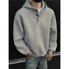 Men's Heavyweight Boxy American Style Fleece Hoodie - Thick, Wide, Short, High-End Feel for Autumn/Winter.