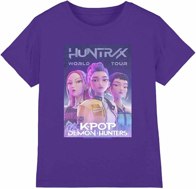 K-Pop Demon Hunters Unisex Children s Huntrix  Huntr/X World Tour Billboard Kids T-Shirt 130