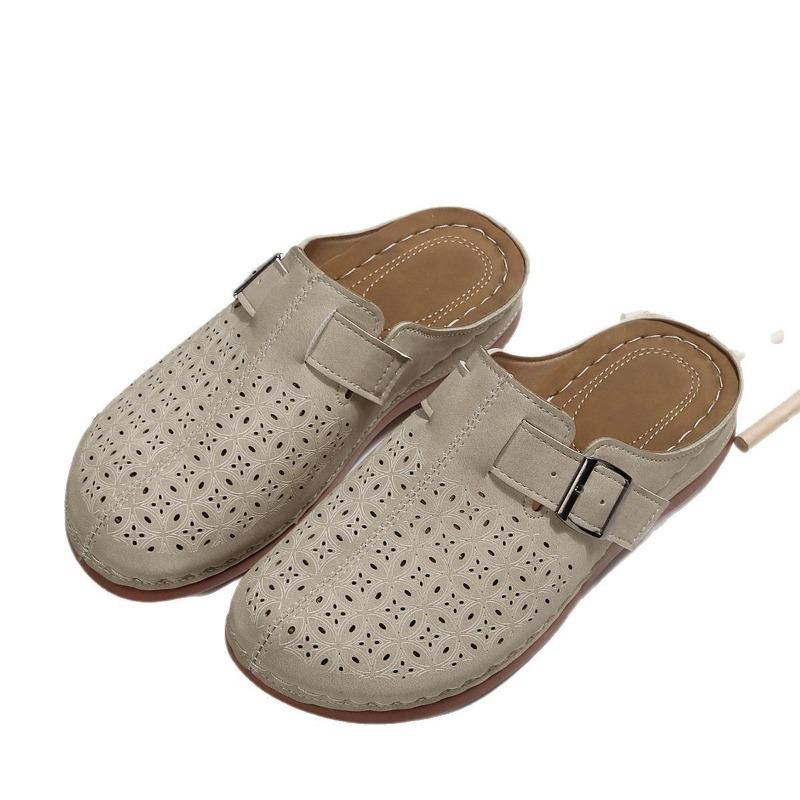 New Spring and Summer Bag Head Slippers Women's Platform Sandals Large Size Casual Bag Head Empty Half Drag Lazy Shoes
