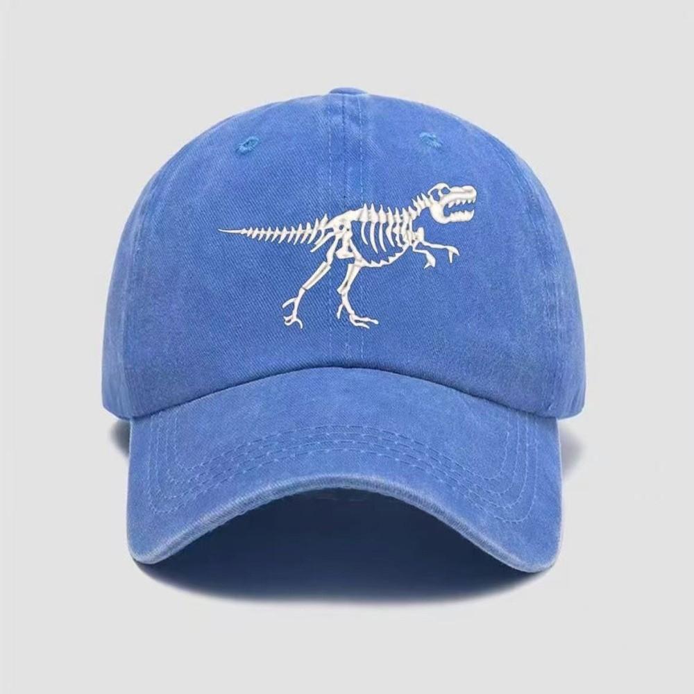 Washed Cotton Dinosaur Fossil Hat Adjustable Dad Hat Baseball Cap T-Rex Baseball Cap for Men Women синий
