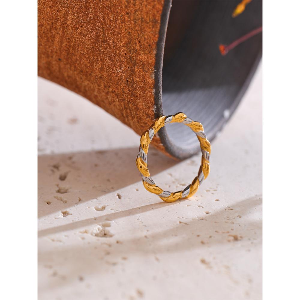 Yhpup Size 6 7 8 9 Minimalist Stainless Steel Metal Mix Finger Ring Fashion Chic Daily PVD Plated Fashion Jewelry for Women 2025