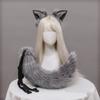 2 Stück/Set Plüsch-Katzenohren Schwanz Flauschiges Fursuit Lolita Stirnband Katzen-Schwanz Cosplay Zubehör Handgefertigt Simulation Tierohren Kopfschmuck