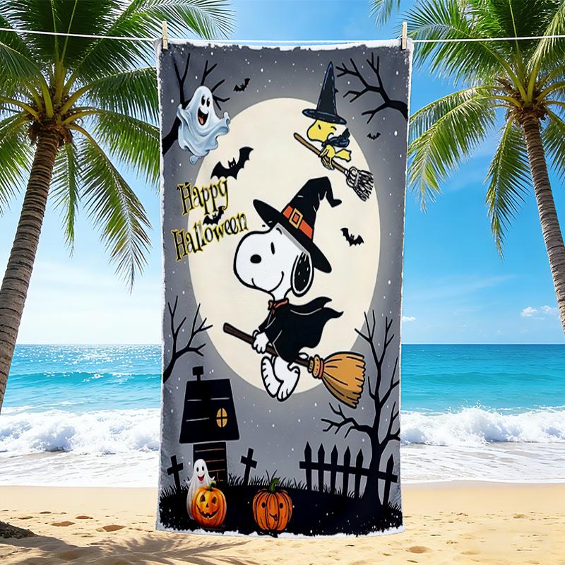 1Pc Snoopy'S Halloween Night Beach Towel Quick Dry Multiuse For Beach Pool Gym Yoga Home Travel Christmas Halloween Xmas Gift S1505