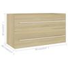 2 Piece Bathroom Furniture Set Sonoma Oak Wood Based Material