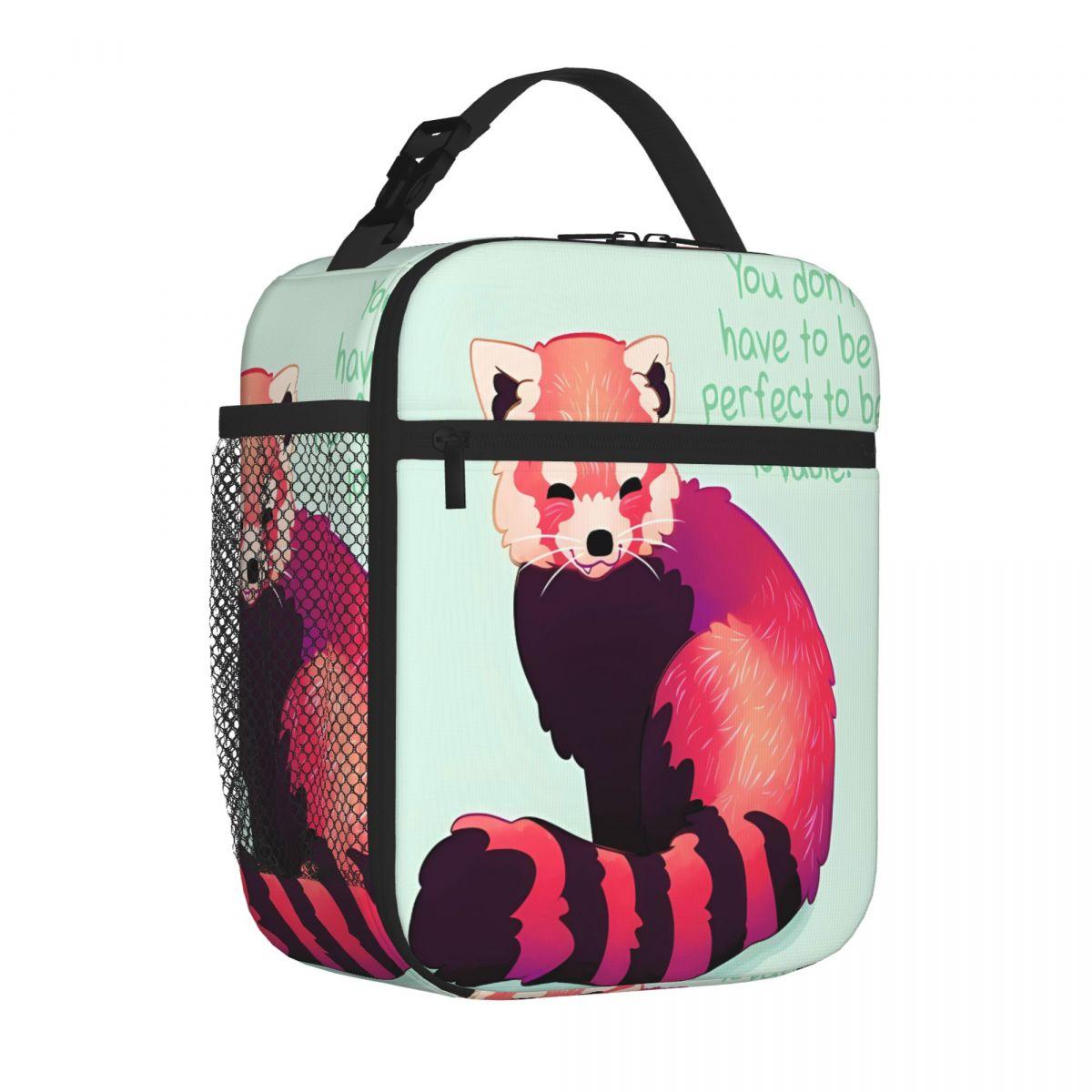 Bestselling You Don t Have To Be Perfect To Be Lovable Red Panda Graphic Food Cooler Bag Diet Meal Packing Reusable Lunch Bag One Size