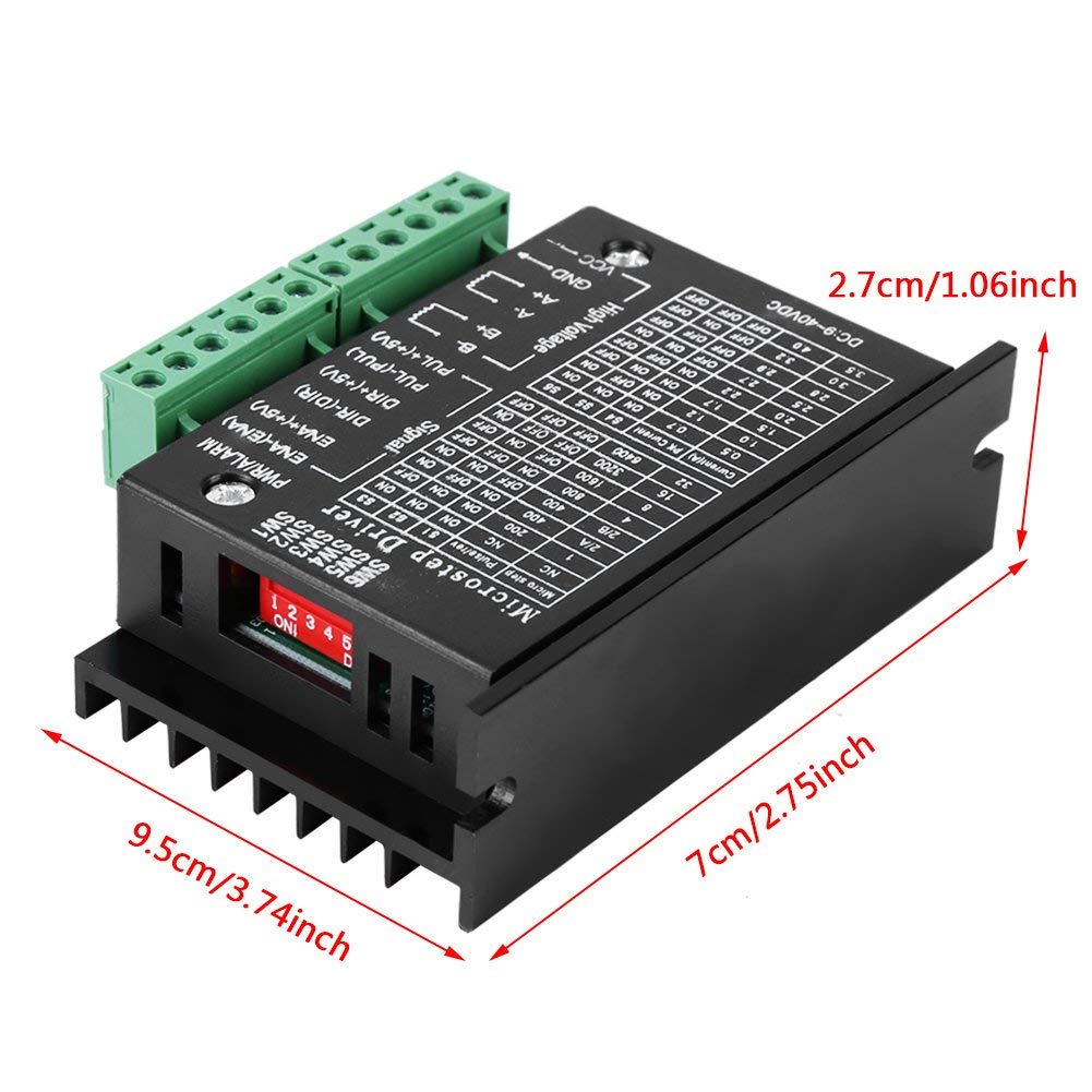 0.5-4A 9-40V DC CNC Stepper Motor Driver 32 Micro-Step Resolutions Step Controller Module Board for 8, 11, 14, 16, 17 Stepper Motor