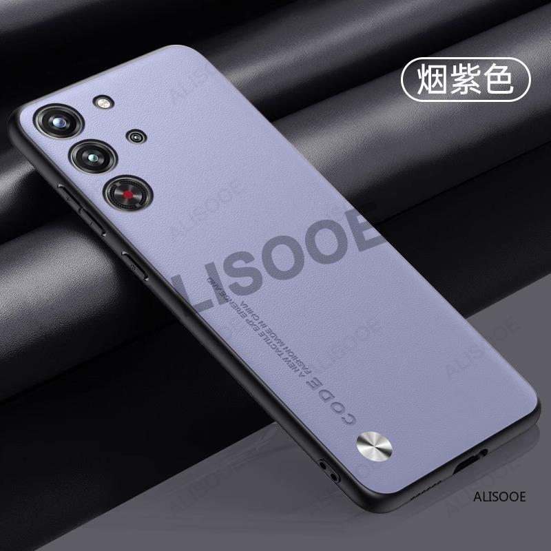 Hülle für Nubia Red Magic 10 Pro Plus Hülle Luxus Fasertextur PU-Leder Schutz Rückseite Abdeckung Capa für RedMagic 10 Pro+ Hüllen