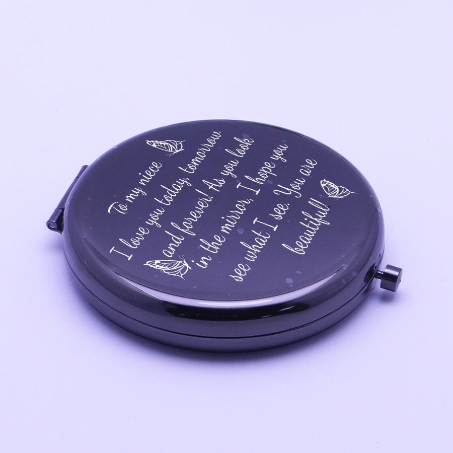 Portable Double-Sided Metal Folding Makeup Mirror for Men and Women