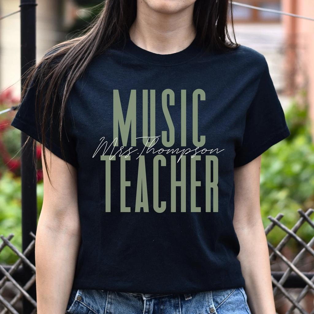 Music teacher T-Shirt gift Musician Orchestra teacher Customized Unisex tee Blac