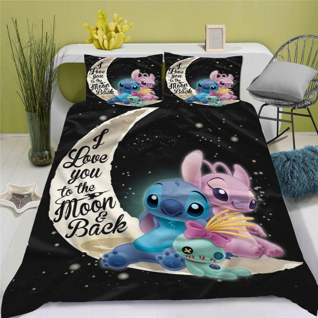 Digital 3D Printing Three-Piece Bedding Quilt Cover Pillowcase Home Textile